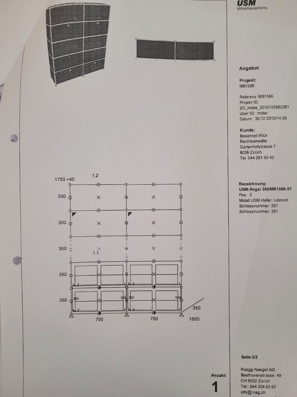 USM Scaffali: USM-Haller Regal Weinrot – Usato da Zürich venduto da Filibuster 6