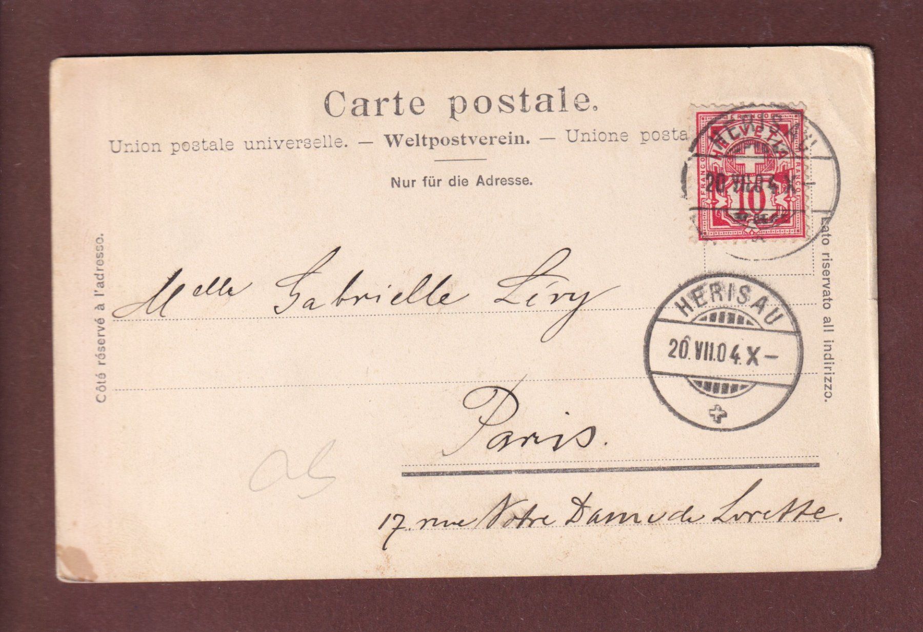 Cartoline postali: MAGLISALP - Altmann - Säntis - 1904 – Usato da Pully venduto da nicecards 1