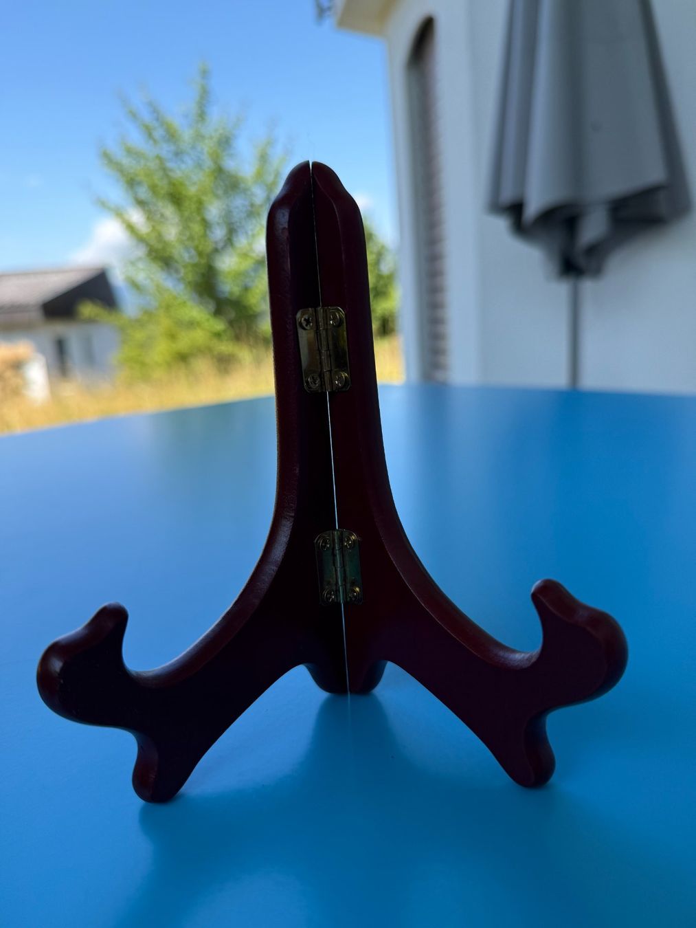 Wandhalterungen: Tellerhalter Holz weinrot  ohne Teller – Gebraucht aus Subingen von ArtBead 3