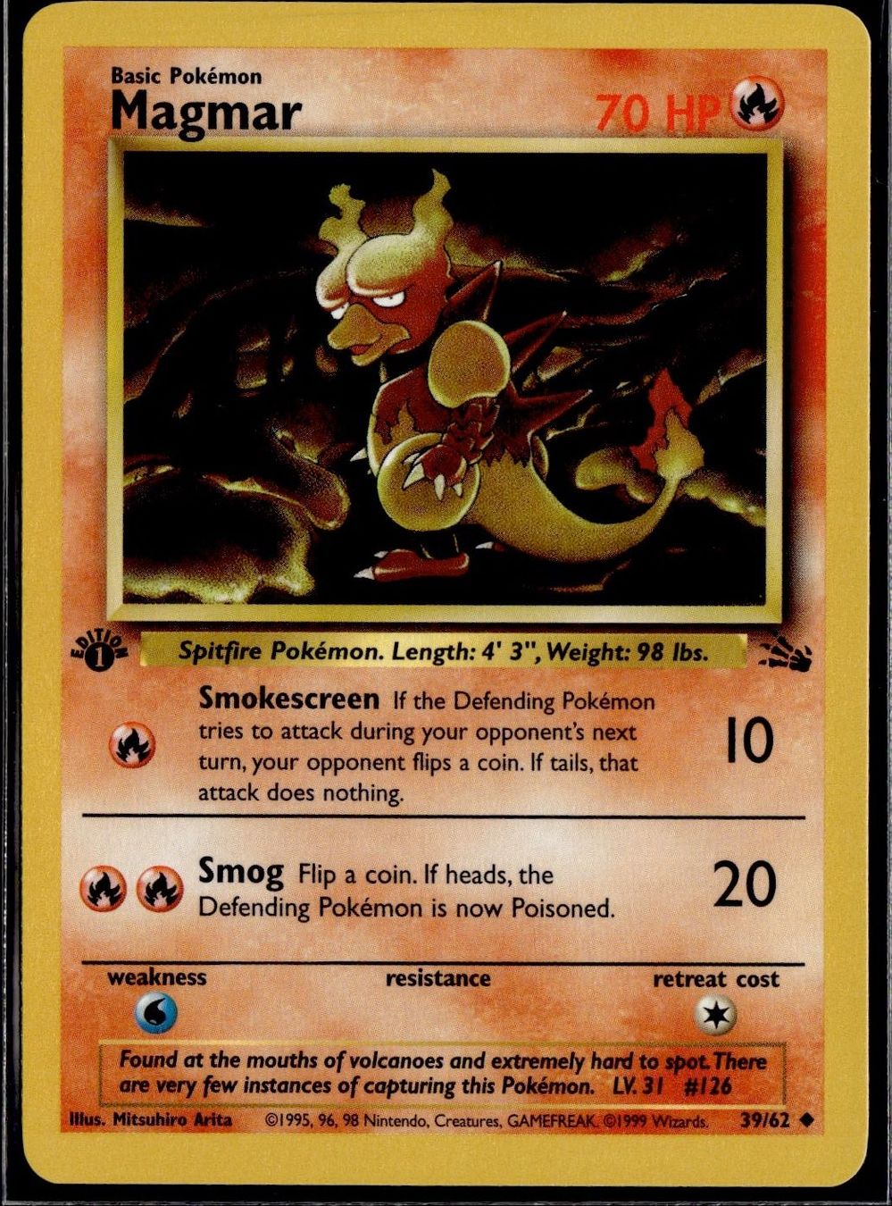 Pokémon Sammelbilder & Trading cards: Magmar 39/62 Fossil 1st Edition – Gebraucht aus Zürich von pokemon_cards