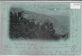Souvenir de Delemont - Le Vorbourg - Mondschein-Karte 1899