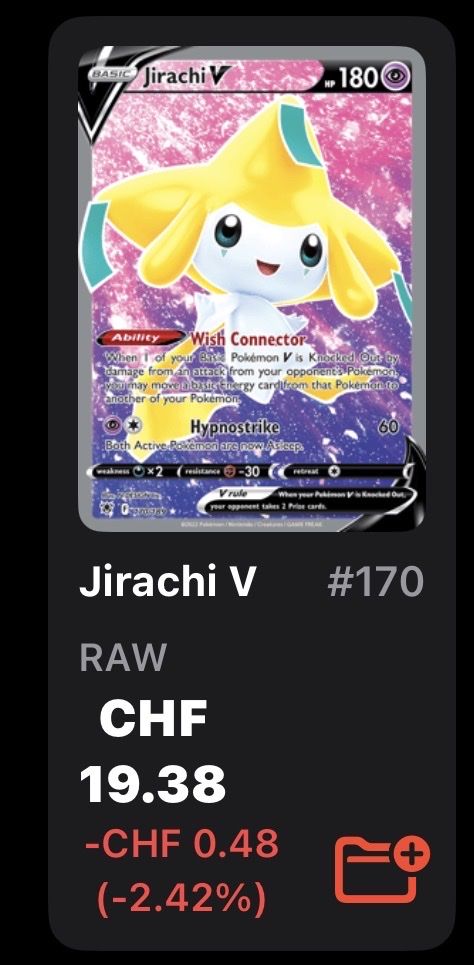 Pokémon Carte collezionabili: Jirachi V – Nuovo (secondo la descrizione) da Winterthur venduto da footballjersey 2