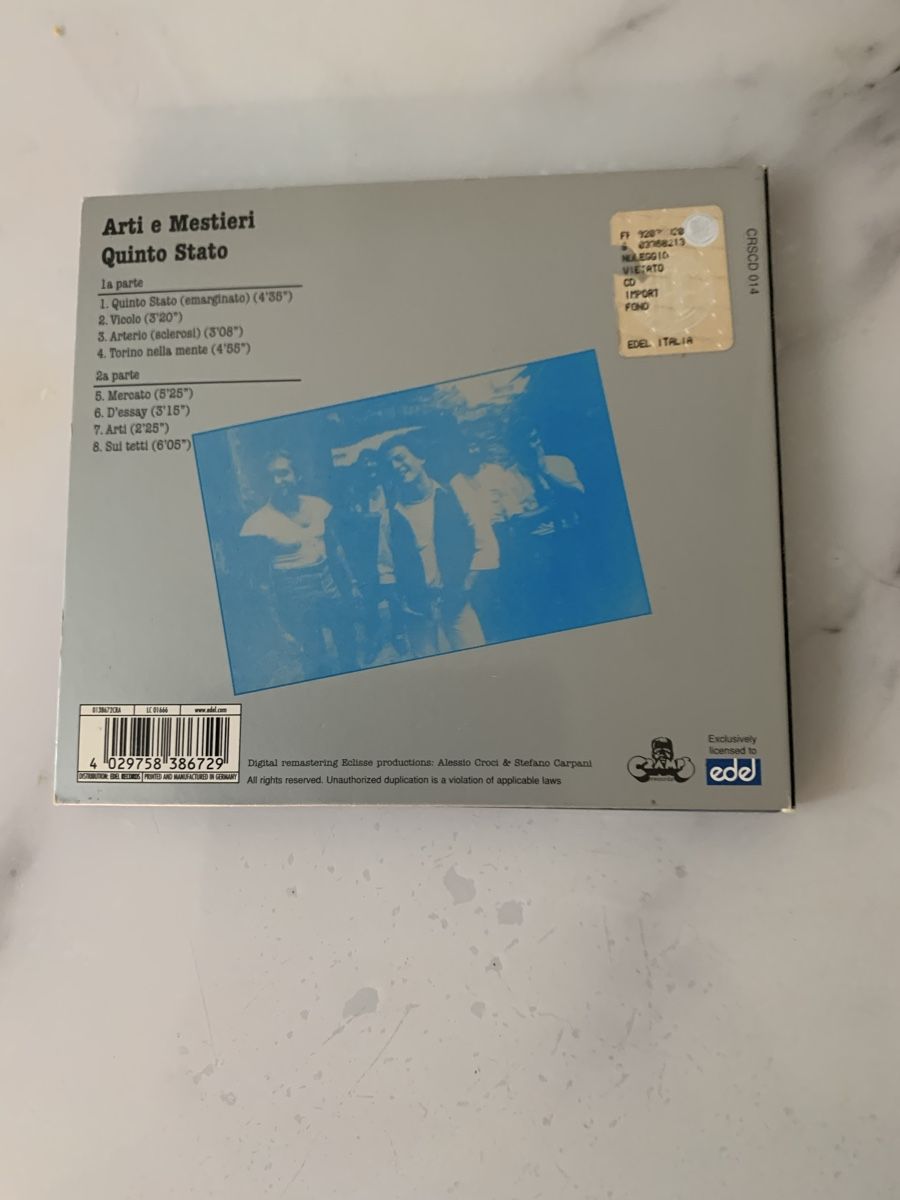 CD: Arti e Mestieri/ Quinto Stato( Jazz-Rock Progress) – Usato da lausanne venduto da Ccheche 3