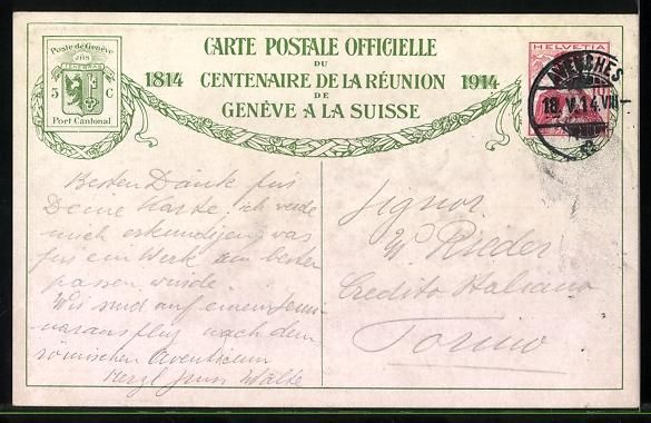 Cartoline postali: Genève, Les commandants des troupes sui – Usato da Berlin venduto da bartko-reher 1