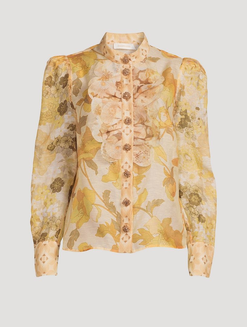Zimmermann Camicette: Silk Linen Embellished Blouse – Usato da St.Josefen venduto da lop_lh8d