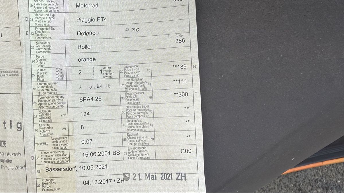 Scooter: Vespa ET4 125ccm (Piaggio) – Difettoso da Zürich venduto da dav_dx9c 9