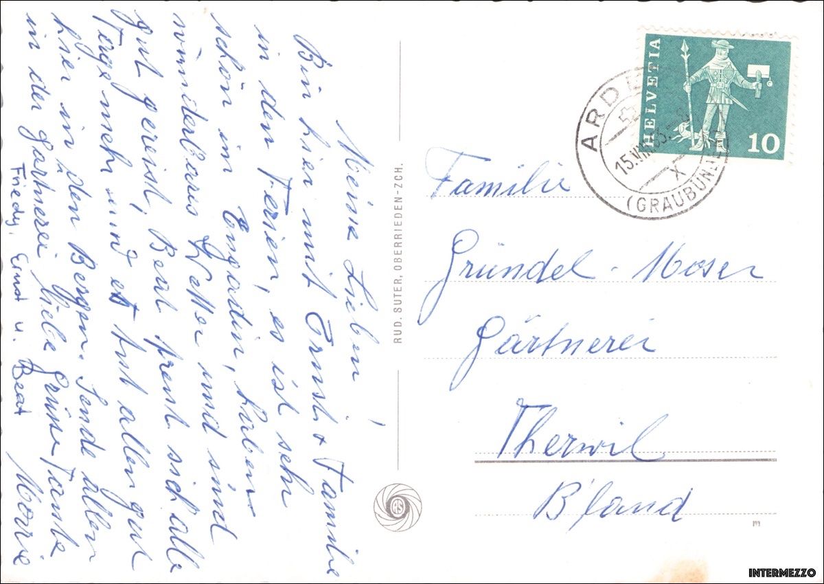 Cartoline postali: Ardez GR // 1953 Dorf – Usato da Basel venduto da intermezzo12 1