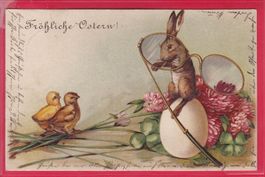PRÄGEKARTE, FRÖHLICHE OSTERN, 14.4.1906