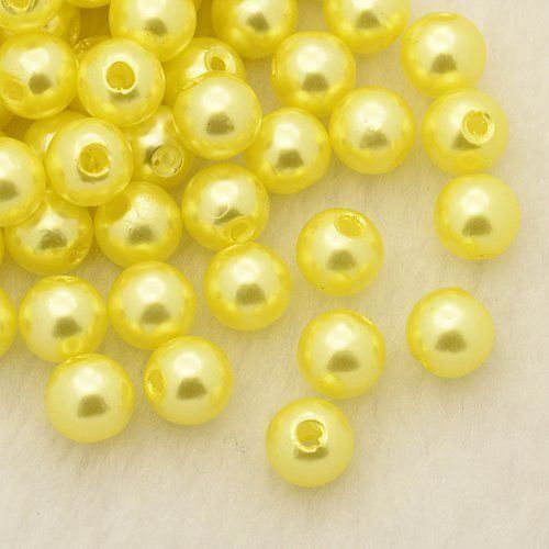 Perle (finte): Acrylperlen Rund Gelb 5.5mm / 100Stück – Nuovo (secondo la descrizione) da Rüegsau venduto da Tausendfreund