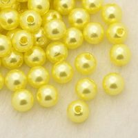 Acrylperlen Rund Gelb 5.5mm / 100Stück