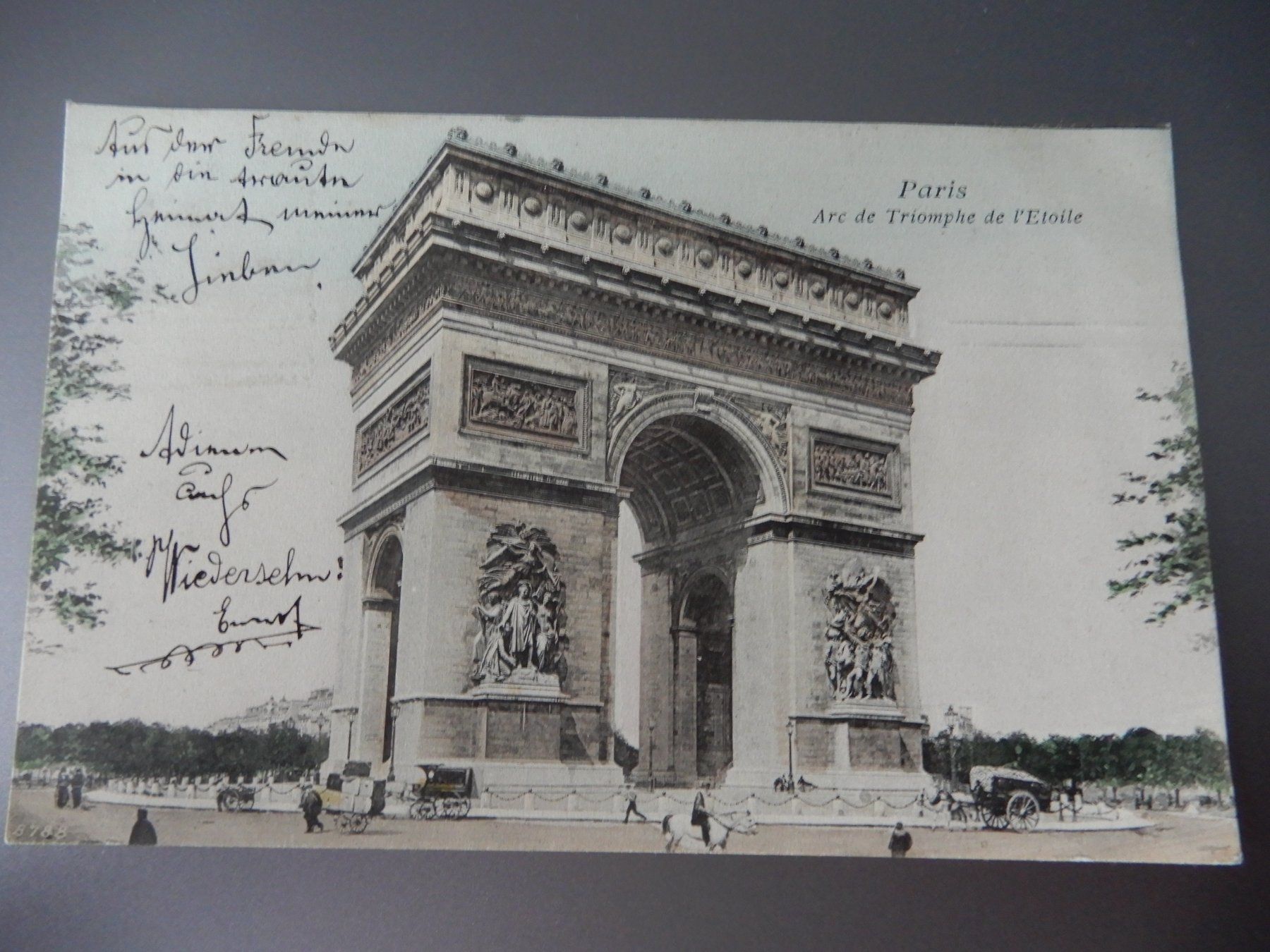 Cartoline postali: Historische Postkarte Arc de Triomphe, Paris – Usato da Matten b. Interl venduto da Hardermandli