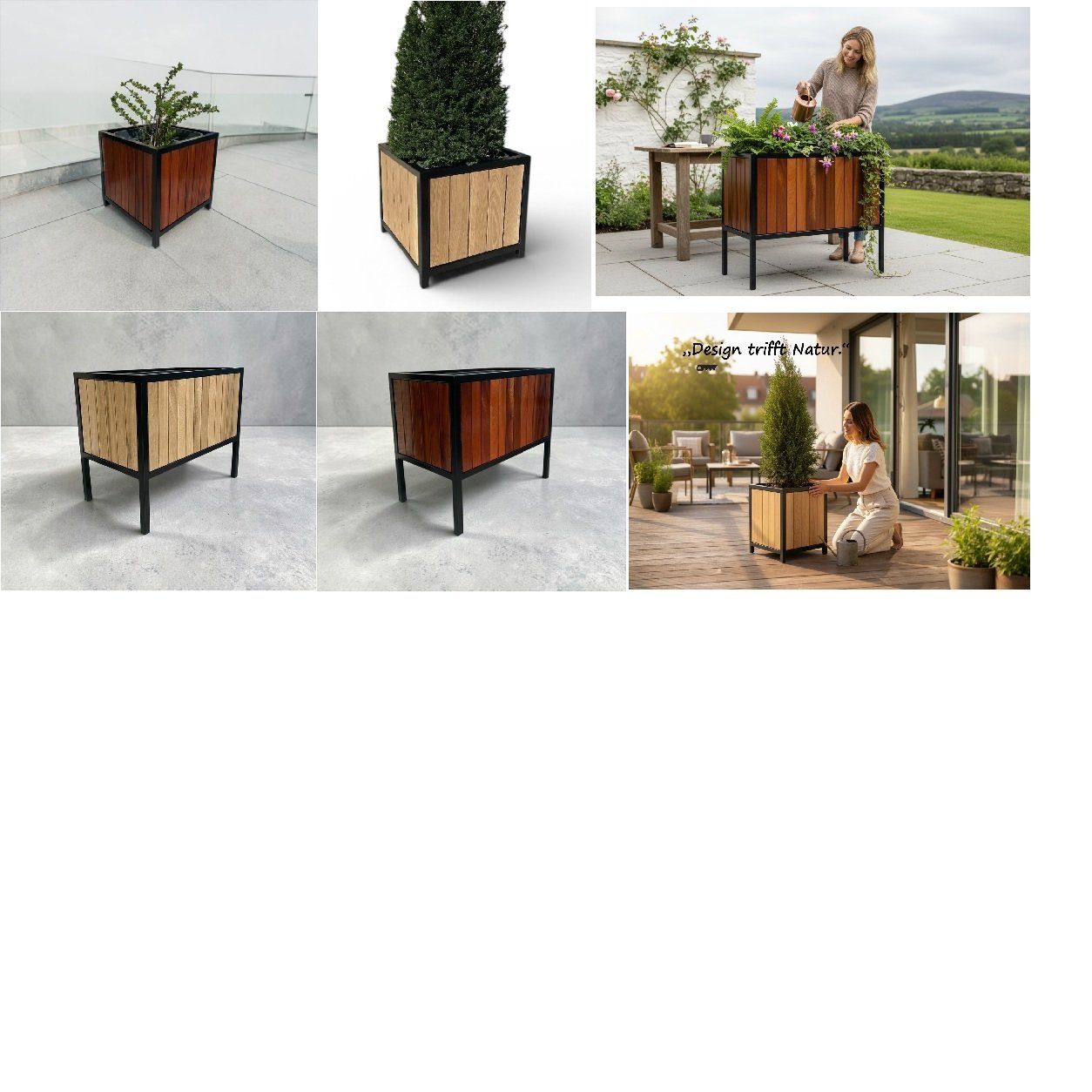 Vasi per fiori: Pflanzenkübel mit Eichenholz 46x46x50 – Usato da Wängi venduto da Retro_W 6