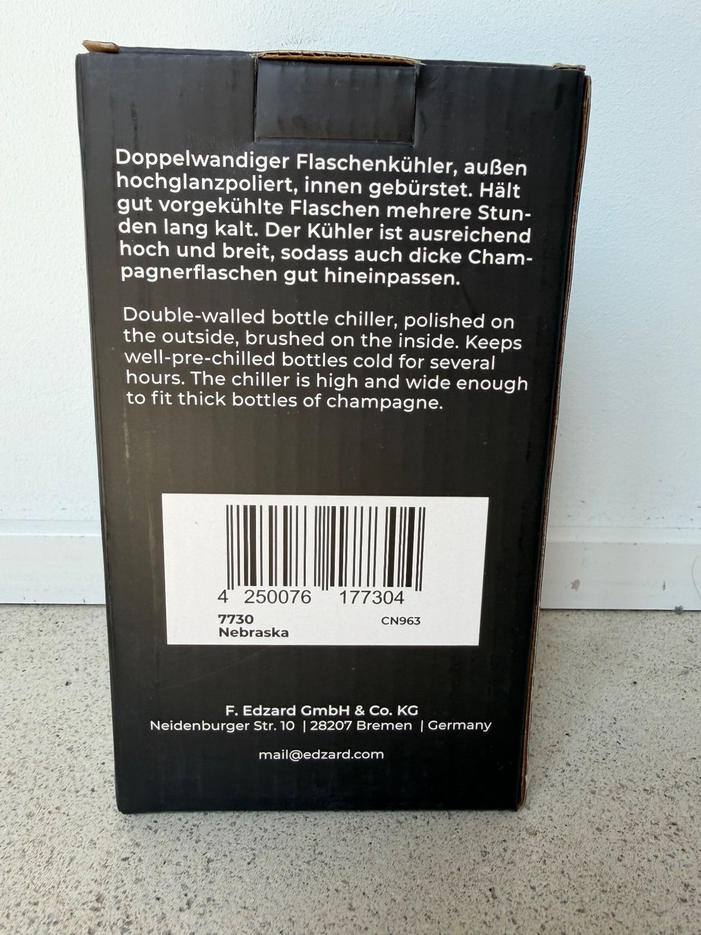 Sonstiges: Edzard Flaschenkühler Nebraska – Neu und originalverpackt aus Zürich von Cia91 2