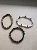 3 Perlenarmbänder Edelsteinen Tigerauge usw