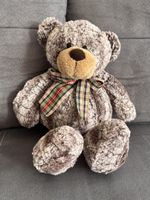 Adorable ours en peluche vintage avec noeud décoratif!