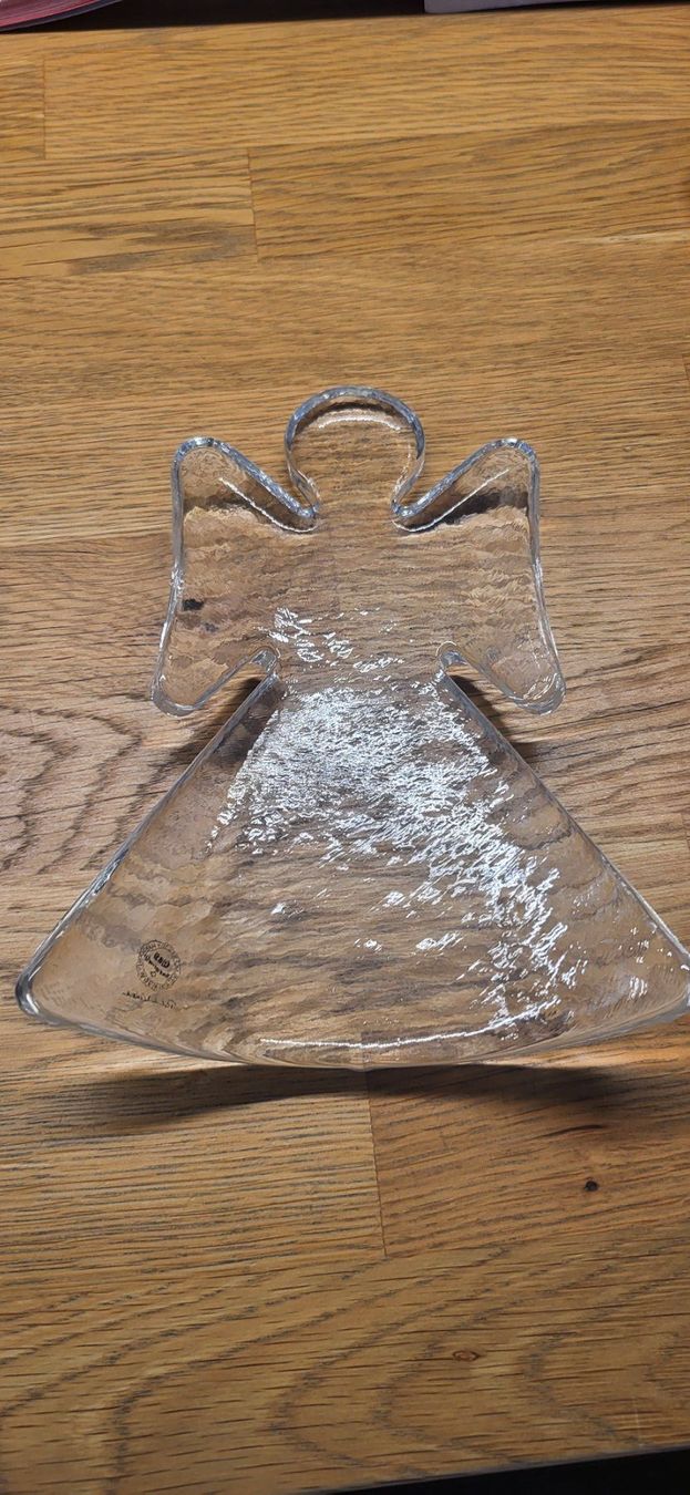 Glasi Hergiswil Figuren: Glasengel mit Kerzenhalter Glasi Hergiswil – Gebraucht aus Volketswil von Kandelaber