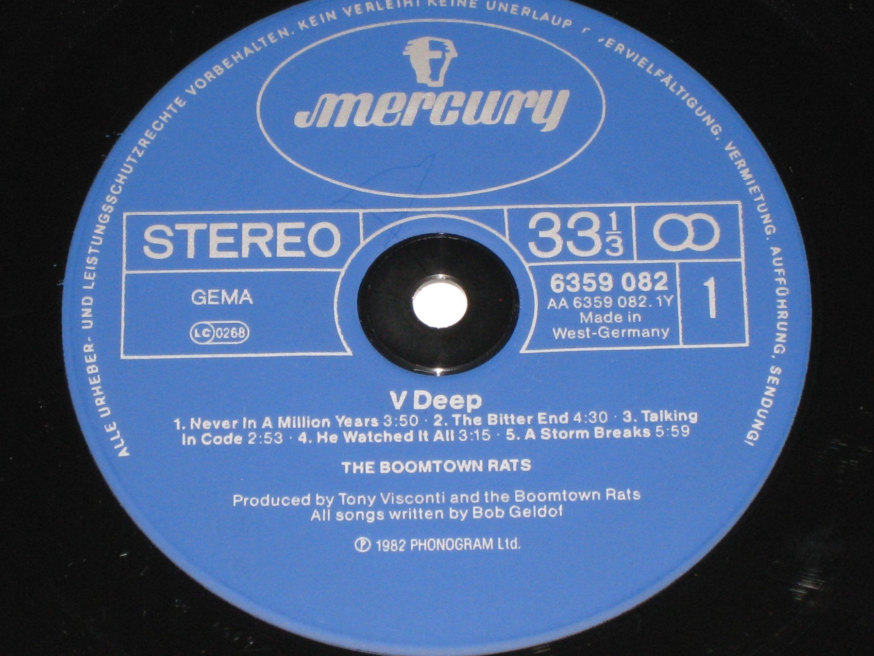 Dischi in vinile: LP - THE BOOMTOWN RATS - V DEEP/VI SHALLOW – Usato da Steckborn venduto da Quo7 1