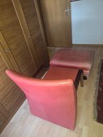 ROLF BENZ Sessel / Longchair, Leder, rot