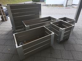 5 Stk Blumentrog Blumenbeet Hochbeet mit Rollen.