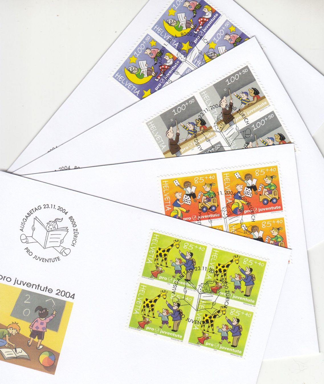 Tutti i francobolli: SBK J373A - J376A im 4er-Block FDC – Usato da Bürglen TG venduto da StampGraf