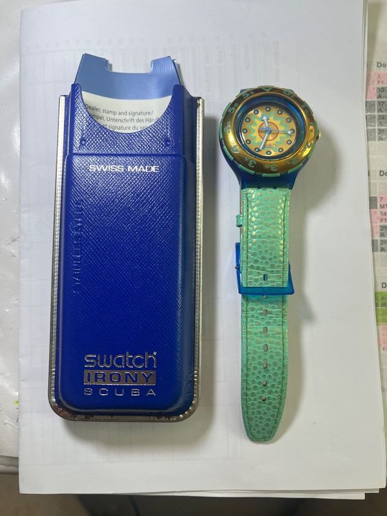Swatch Montres: Swatch Irony Scuba Herren Uhr, Vintage, inkl. Etui, Sommer! – Neuf (Voir description) à Bremgarten b. Bern par barny2 1
