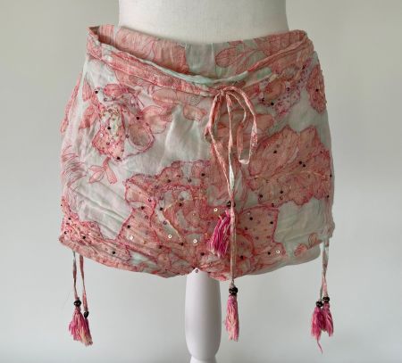 Shorts Z & L Miami Boho Style Türkis Rosa Kordeln Gr. S