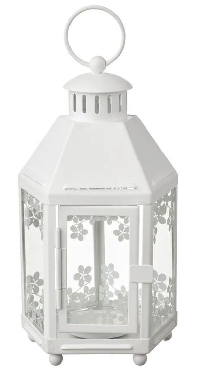 Ikea Kringsynt Laterne Windlicht Metall weiss innen/aussen Kaufen auf