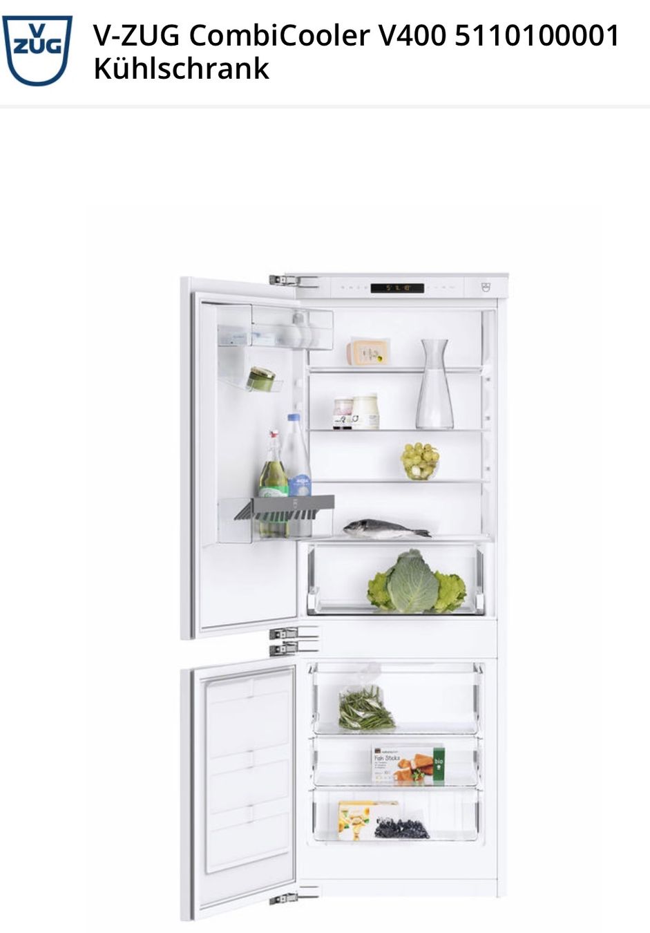 V-Zug Kühlschrank: V-ZUG CombiCooler V400 links 5110100001. A+++ – Neu und originalverpackt aus Dietikon von Haushaltsshop 1