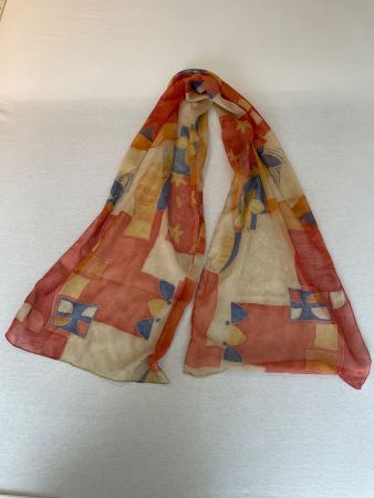 Schöner leichter Vintage-Sommerschal mit speziellem Druck