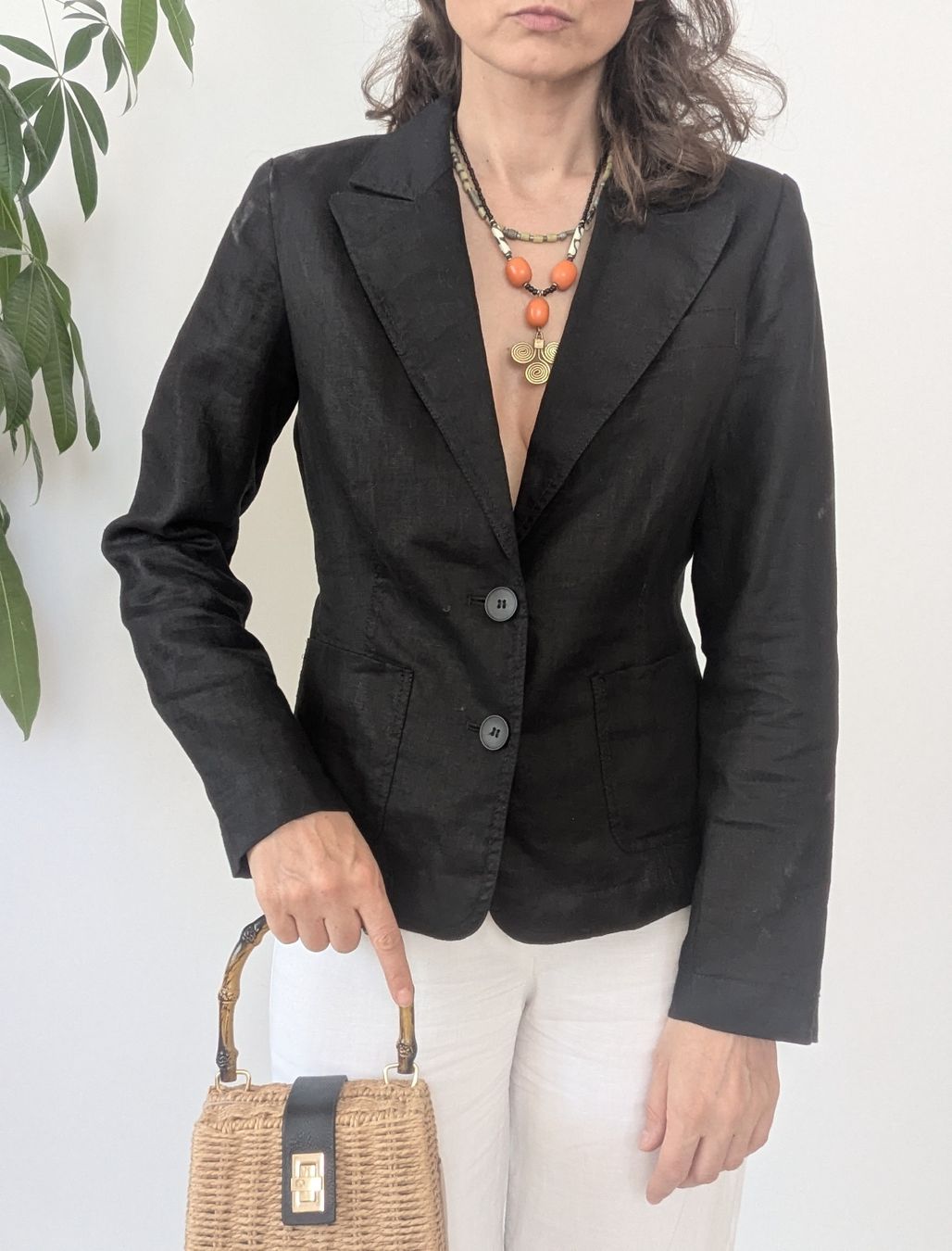 Giacche: Damen Blazer schwarz 100% Leinen Grösse S – Usato da Rorschach venduto da olg_5qq2