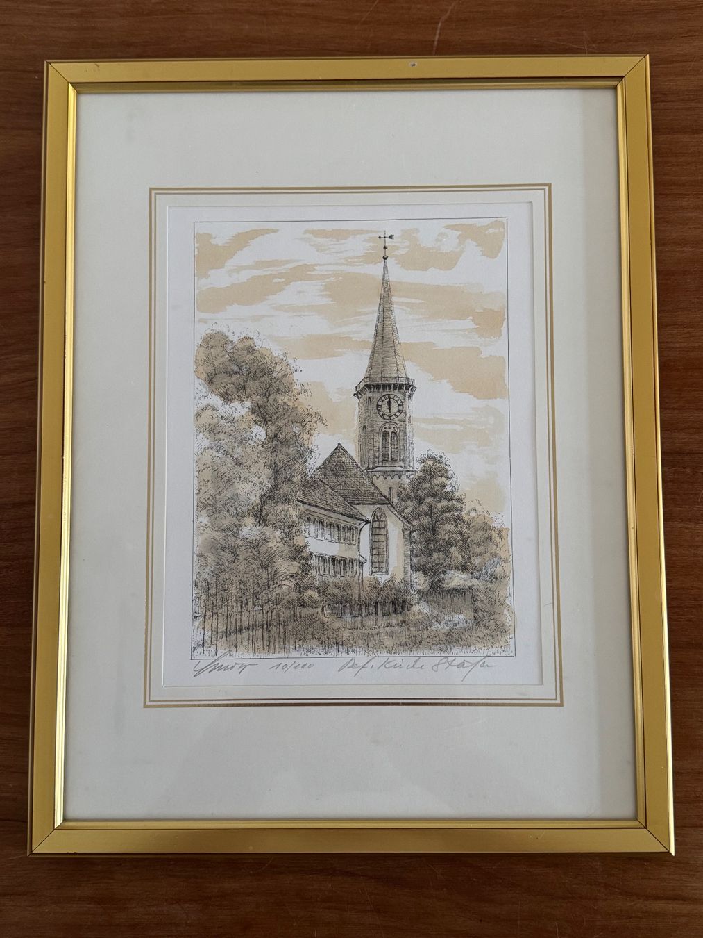 Grafiken & Lithographien: Lithographie Curt Schwitzer "Ref. Kirche Stäfa" #10/100 – Gebraucht aus Zürich von Nobs1