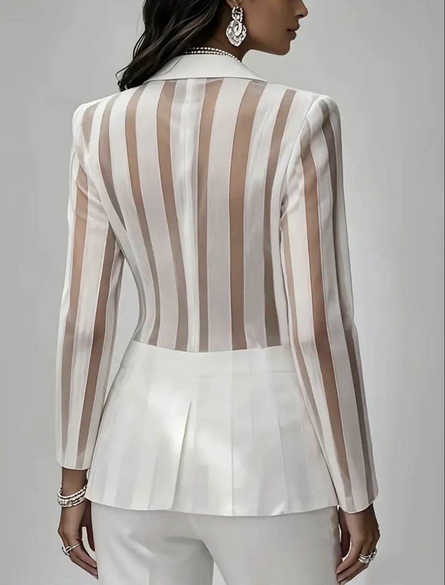 Giacche: Blazer transparent Streifen Weiss Grösse L – Nuovo (secondo la descrizione) da Altendorf venduto da Ro 1