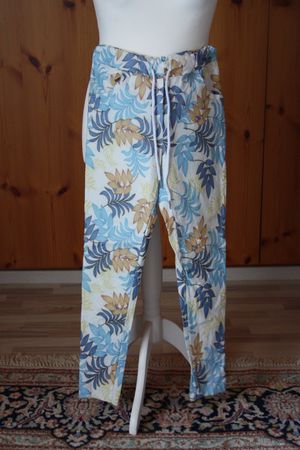 Sommer Hose weiss - bunt Gr. L