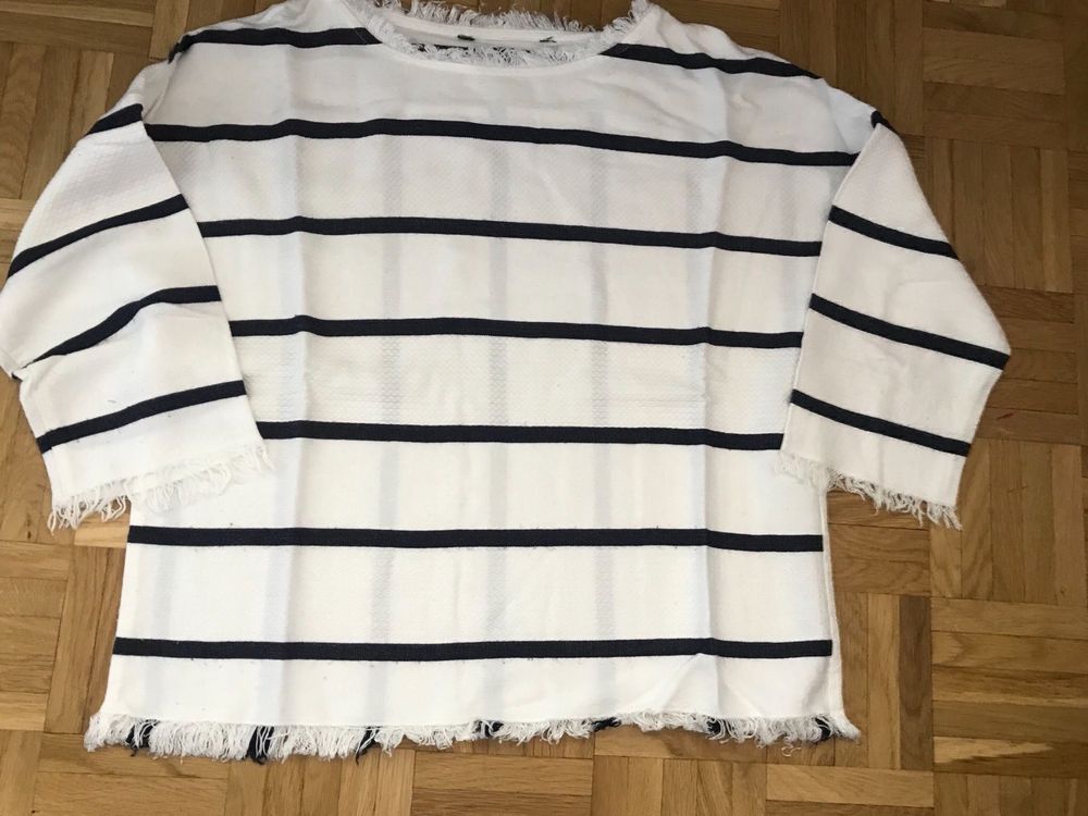 Zara, pull coton, rayé bleu-blanc (Gebraucht) in Lausanne für CHF 4
