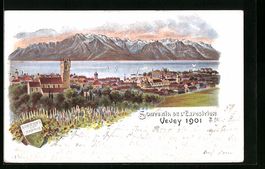 Litho Vevey, Exposition 1901, Ortsansich