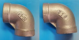 10x Fitting INOX Aufschraub-Winkel 90° 3/8-3/8