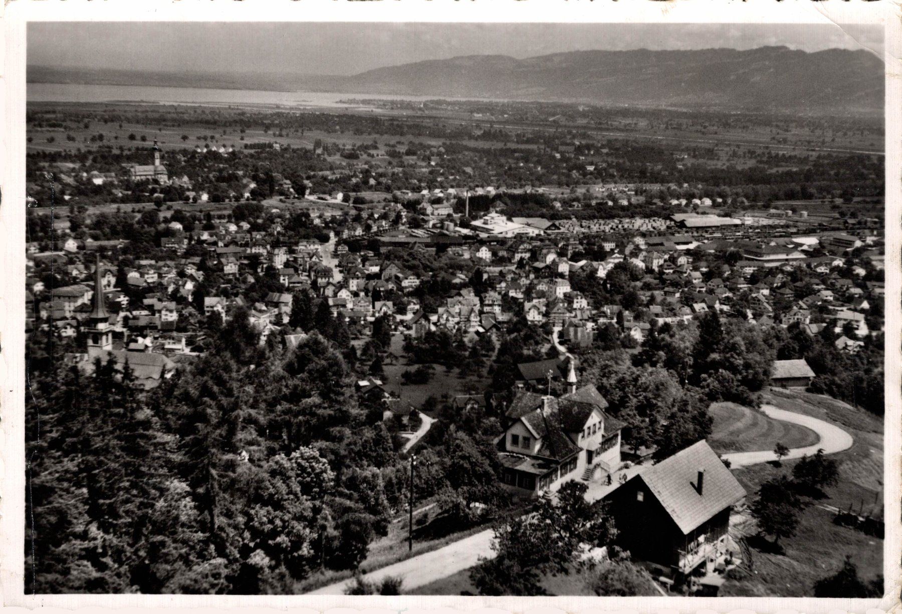 Cartoline postali: St. Margrethen Schweiz, mit Bodensee – Usato da Bronschhofen venduto da Astore