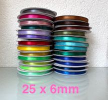 25 x Satin Geschenkband   Bändeli  6mm/27m    TOP Angebot