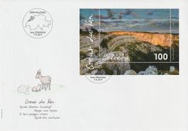 Sonderblock «Creux du Van» 2017 auf FDC