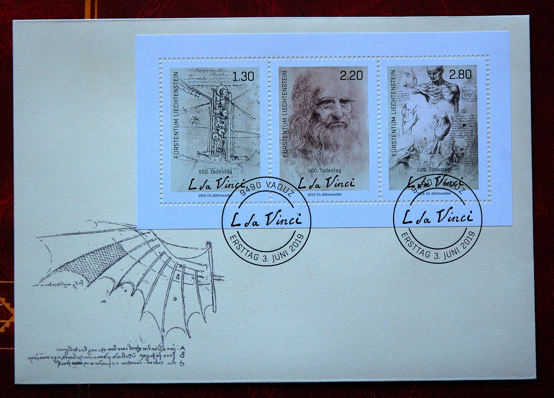 Tutti i francobolli: Liechtenstein - 2019 FDC Leonardo de Vinci – Usato da Gland venduto da pas_wxw