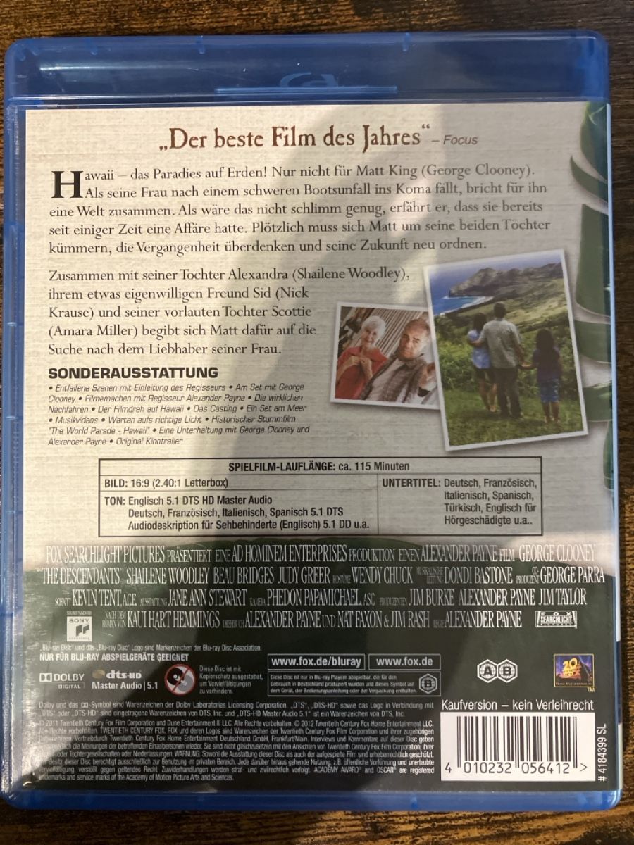 Tous les DVDs: The Descendants BluRay – D'occasion à Glarus par Jhuber78 1