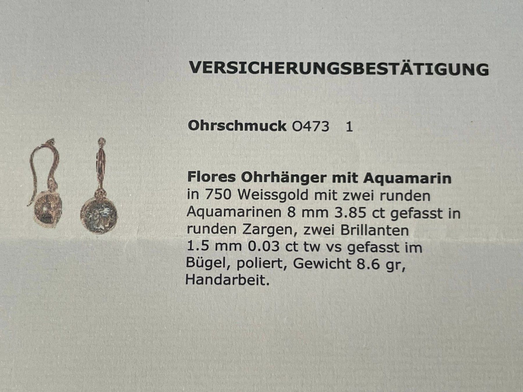 Orecchini pendenti & Orecchini a lobo: Flores Ohrhänger mit Aquamarin – Usato da Zug venduto da Luke65 2
