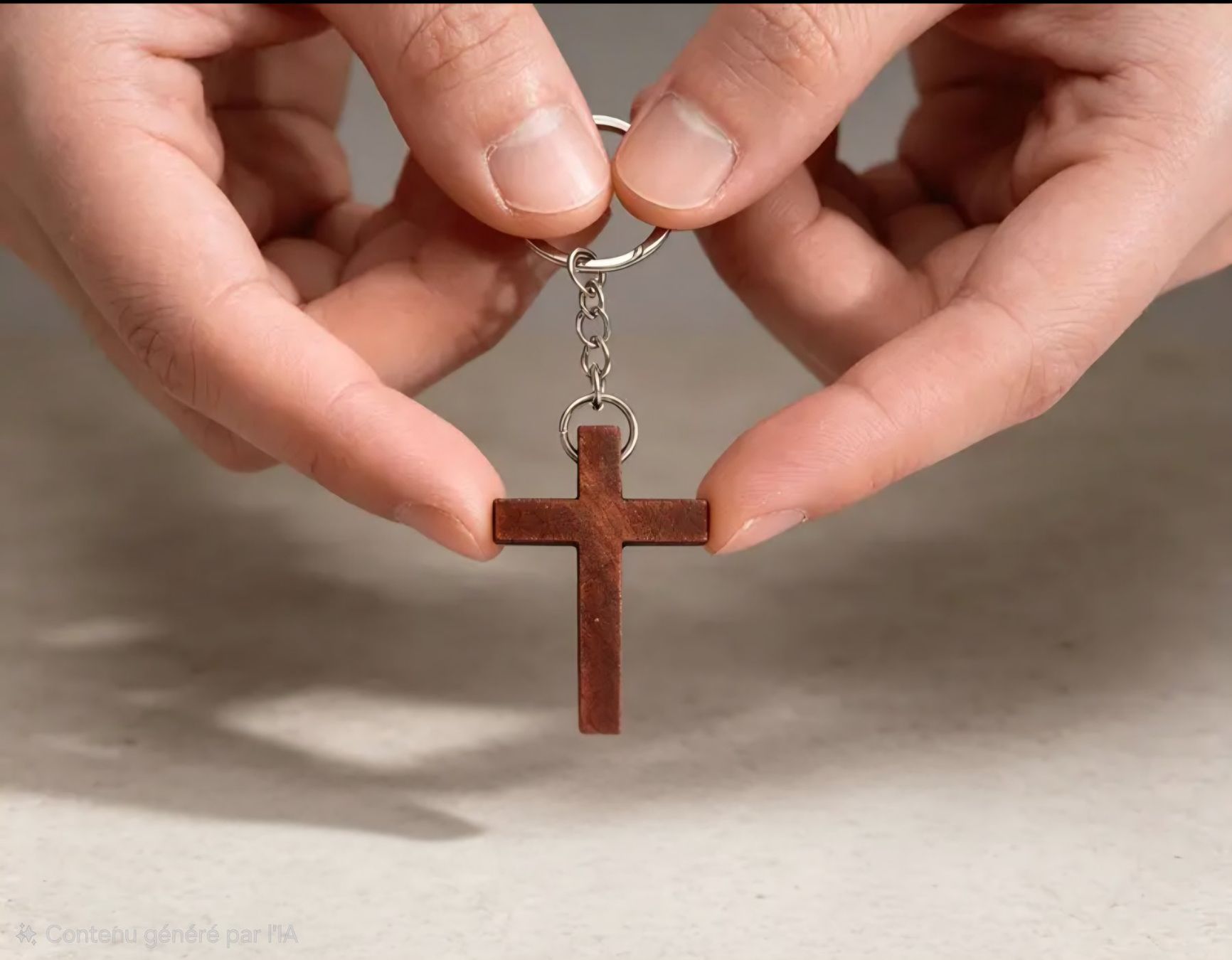 Portachiavi: 1 porte-clés croix en bois, NEUF – Nuovo e nell'imballaggio originale da Puidoux venduto da mic_c2fh