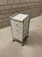 Rollcontainer weiss Metall und Holz - 4 Schubladen