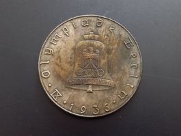 Medaille Olympische Spiele Berlin 1936, 20g versilbert
