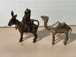 Figurines âne & chameau en laiton décoratifs