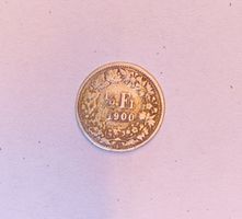 20 Rappen 1900 Schweiz Silber Münze guter Zustand