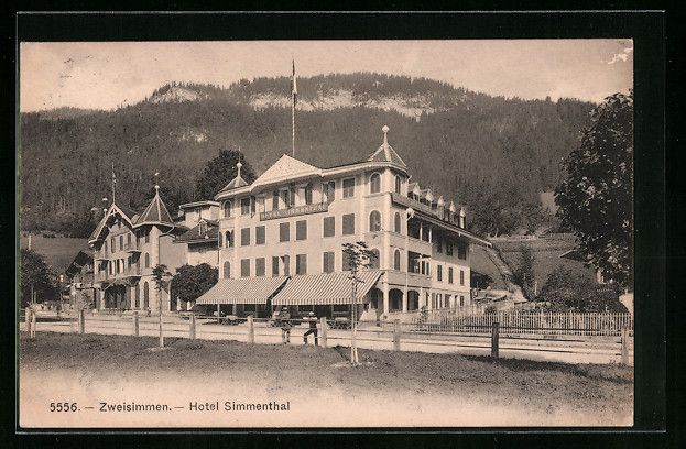 Cartoline postali: AK Zweisimmen, Hotel Simmenthal, 1911 – Usato da Berlin venduto da bartko-reher