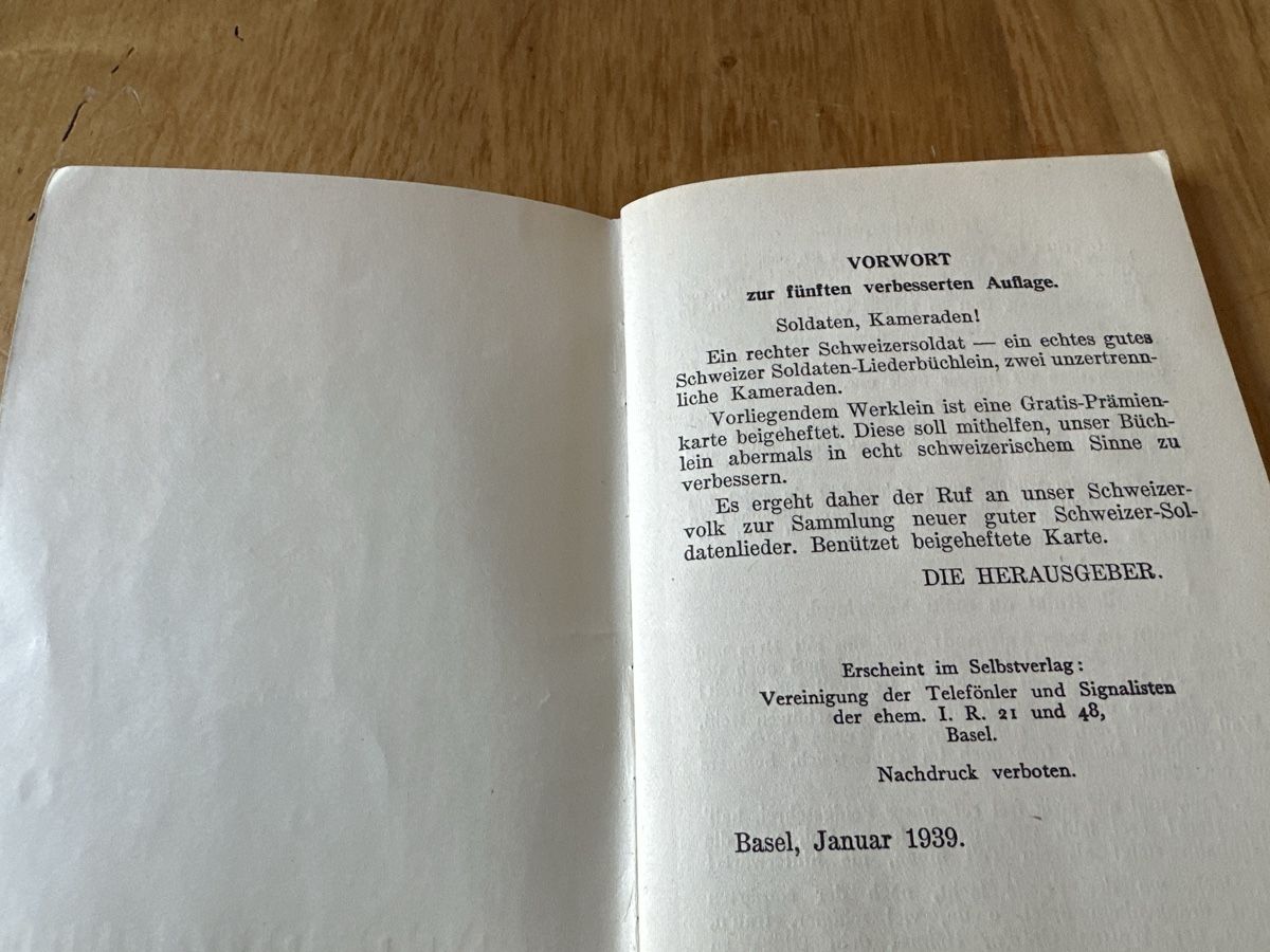Libri: Liederbüchlein Schweizer Armee gebraucht – Usato da Frauenfeld venduto da aluma14 3