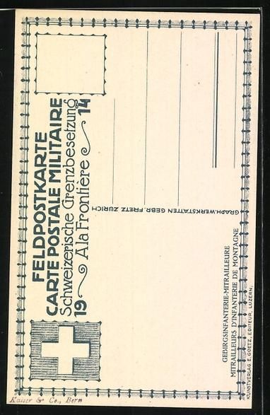 Foto, Lettere & Cartoline: Carl Moos: Schweizerische Grenzbesetzung – Usato da Berlin venduto da bartko-reher 1